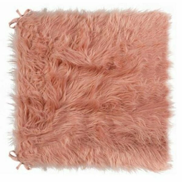 Homeroots HomeRoots 317272 16 in. Sheepskin Fur Chair Pad; Dusty Rose - Pack of 2 317272